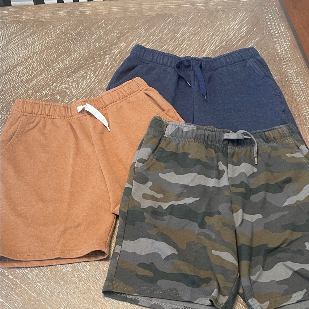 Kids Camo and Solid Cotton Shorts Set